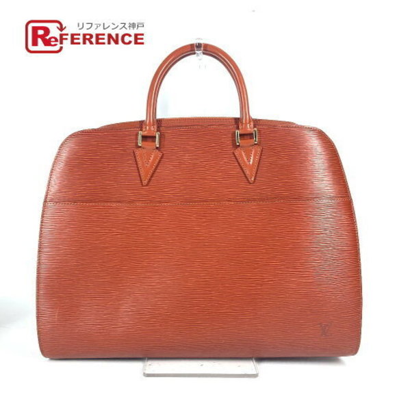 Louis Vuitton Epi Leather Sorbonne Boston Bag Business Handbag Brown - Picture 1 of 9